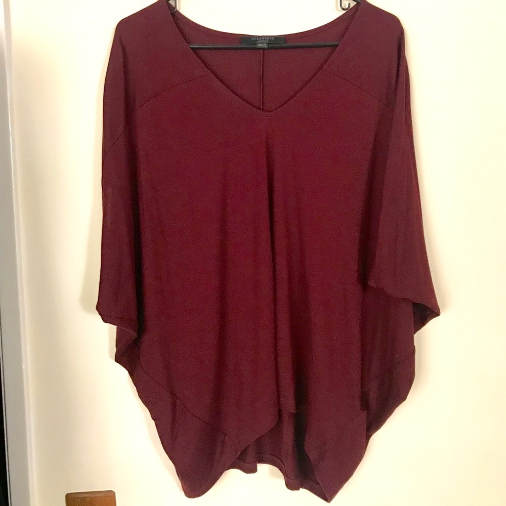 All Saints Miles Top in Rust. Lightweight sweater
